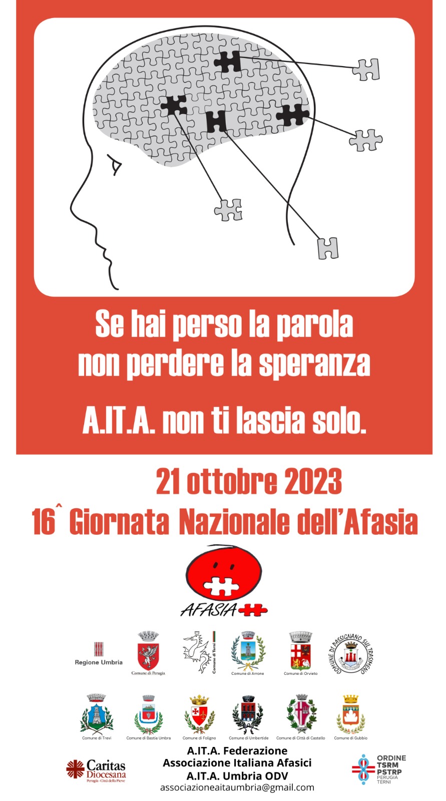 21 Ottobre: 16° GIORNATA NAZIONALE DELL'AFASIA