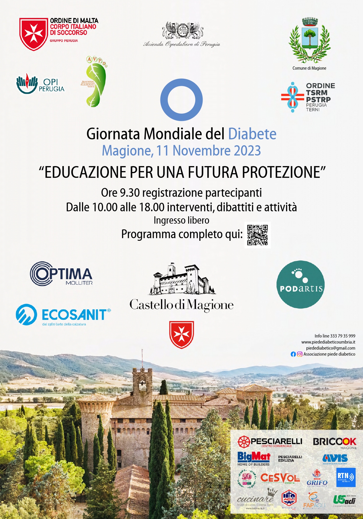 Giornata Mondiale del Diabete - Magione, 11 Novembre 2023: “EDUCAZIONE PER UNA FUTURA PROTEZIONE”